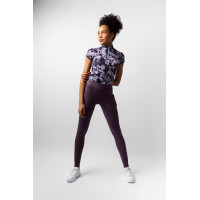 Leggings de equitación Horze Maia con culera completa para mujer Ciruela negra Violeta