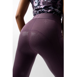 Leggings de equitación Horze Maia con culera completa para mujer Ciruela negra Violeta