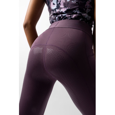 Leggings de equitación Horze Maia con culera completa para mujer Ciruela negra Violeta