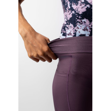 Leggings de equitación Horze Maia con culera completa para mujer Ciruela negra Violeta