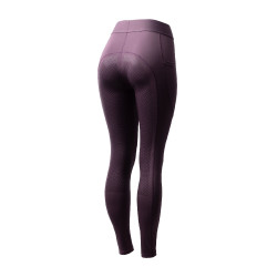 Leggings de equitación Horze Maia con culera completa para mujer Ciruela negra Violeta
