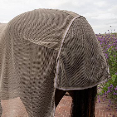 Manta antimoscas con protección ventral Comfort Kentucky Beige a cuadros