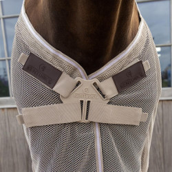 Manta antimoscas con protección ventral Comfort Kentucky Beige a cuadros