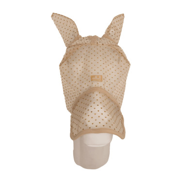 Máscara antimoscas con corazón con orejas y nariz Kentucky Beige a cuadros