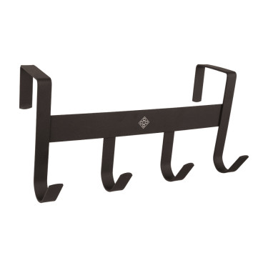 Soporte para bridas de metal mate con 4 ganchos Grooming Deluxe Negro