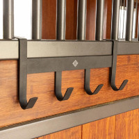 Soporte para bridas de metal mate con 4 ganchos Grooming Deluxe Negro