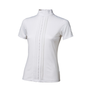 Polo de concurso Tattini para niña con hileras de strass Blanco