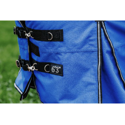 Manta Equithème - TYREX Aisance 1200D - Cuello Alto Azul real