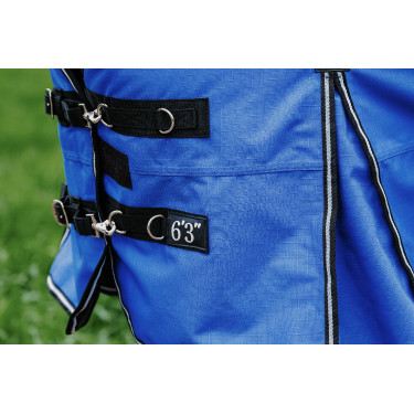 Manta Equithème - TYREX Aisance 1200D - Cuello Alto Azul real