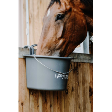 Comedero HIPPOTONIC con Ganchos y Asa Gris oscuro