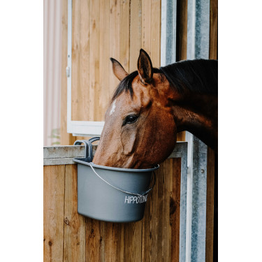 Comedero HIPPOTONIC con Ganchos y Asa Gris oscuro