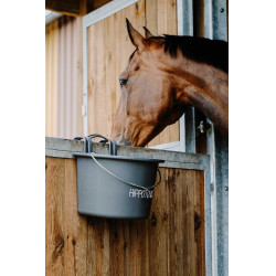 Comedero HIPPOTONIC con Ganchos y Asa Gris oscuro