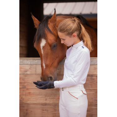 Polo de concurso con mesh y mangas largas PENELOPE Seville Blanco Polo de concurso con mesh y mangas largas PENELOPE Seville Blanco