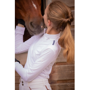 Polo de concurso con mesh y mangas largas PENELOPE Seville Blanco Polo de concurso con mesh y mangas largas PENELOPE Seville Blanco