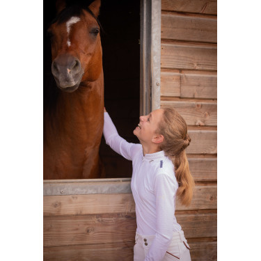 Polo de concurso con mesh y mangas largas PENELOPE Seville Blanco Polo de concurso con mesh y mangas largas PENELOPE Seville Blanco