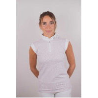 Polo de concurso Pénélope Seville Blanco / logotipo rosa