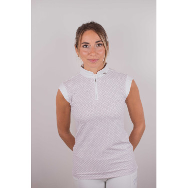 Polo de concurso Pénélope Seville Blanco / logotipo rosa