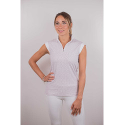 Polo de concurso Pénélope Seville Blanco / logotipo rosa