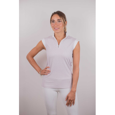 Polo de concurso Pénélope Seville Blanco / logotipo rosa