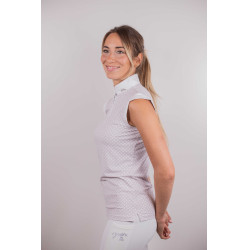 Polo de concurso Pénélope Seville Blanco / logotipo rosa