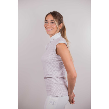 Polo de concurso Pénélope Seville Blanco / logotipo rosa