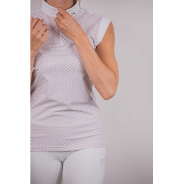 Polo de concurso Pénélope Seville Blanco / logotipo rosa