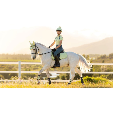 LeMieux Cuadra GP de Ante Reflectante Macarrón