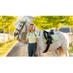 LeMieux Cuadra GP de Ante Reflectante Macarrón