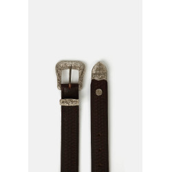 Cinturón western Horze Blaze de cuero Castaño Marrón