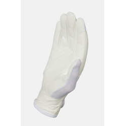 Guantes de equitación Horze Ally de malla Blanco brillante