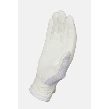 Guantes de equitación Horze Ally de malla Blanco brillante