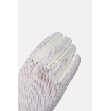 Guantes de equitación Horze Ally de malla Blanco brillante