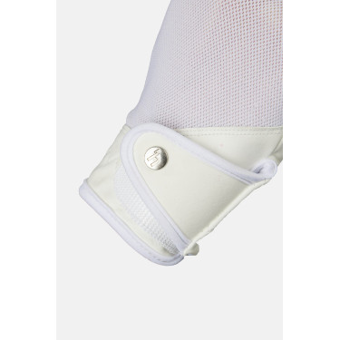 Guantes de equitación Horze Ally de malla Blanco brillante