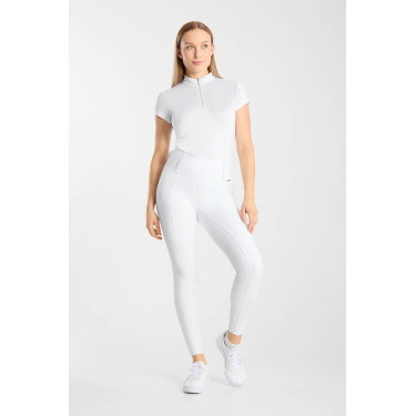 Leggings de equitación B Vertigo Diana con culera completa compresiva para mujer Blanco brillante