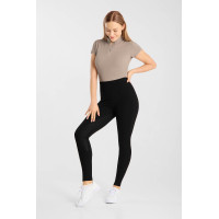 Leggings de equitación full grip Horze Katharina efecto adelgazante para mujer Negro