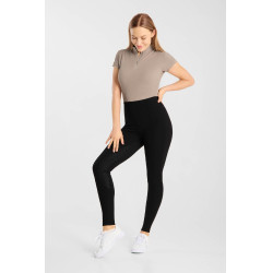 Leggings de equitación full grip Horze Katharina efecto adelgazante para mujer Negro