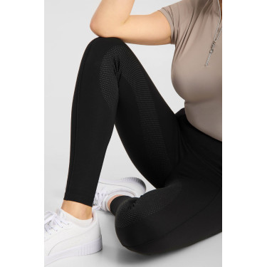 Leggings de equitación full grip Horze Katharina efecto adelgazante para mujer Negro