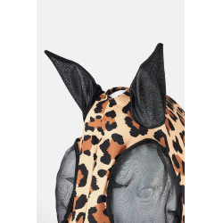 Máscara antimoscas Horze Elastic con cremallera Leopardo Motifs