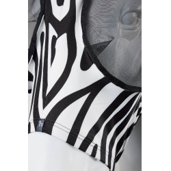 Máscara antimoscas Horze Elastic con cremallera Cebra Motifs