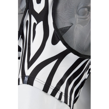 Máscara antimoscas Horze Elastic con cremallera Cebra Motifs