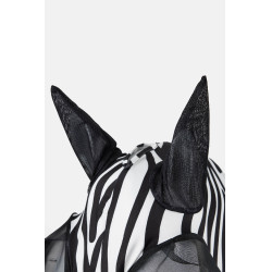 Máscara antimoscas Horze Elastic con cremallera Cebra Motifs