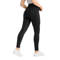 Pantalón de equitación Horze Chara mujer full grip Negro
