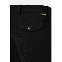 Pantalón de equitación Horze Grand Prix Pro de asiento completo para hombre Negro