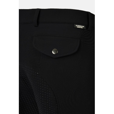 Pantalón de equitación Horze Grand Prix Pro de asiento completo para hombre Negro