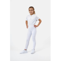 Pantalón híbrido Horze Young Rider Anya full grip Blanco brillante