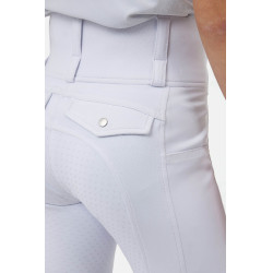 Pantalón híbrido Horze Young Rider Anya full grip Blanco brillante