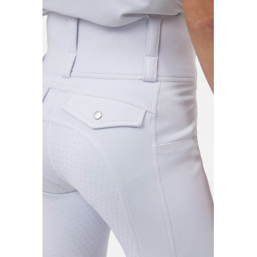 Pantalón híbrido Horze Young Rider Anya full grip Blanco brillante