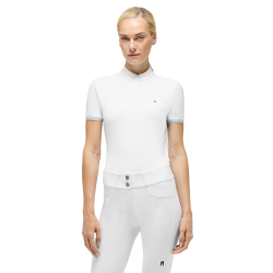 Polo de concurso Linsay Tommy Hilfiger Equestrian de manga corta para mujer Blanco óptico