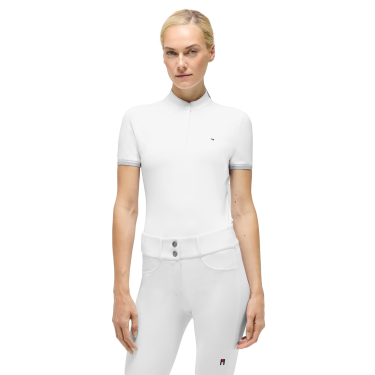 Polo de concurso Linsay Tommy Hilfiger Equestrian de manga corta para mujer Blanco óptico