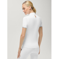 Polo de concurso Linsay Tommy Hilfiger Equestrian de manga corta para mujer Blanco óptico